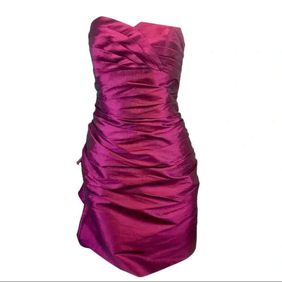 Phoebe Couture Dress Sweetheart Neckline & Back Bow Detail Fuchsia Pink Size 6 - Picture 5 of 8